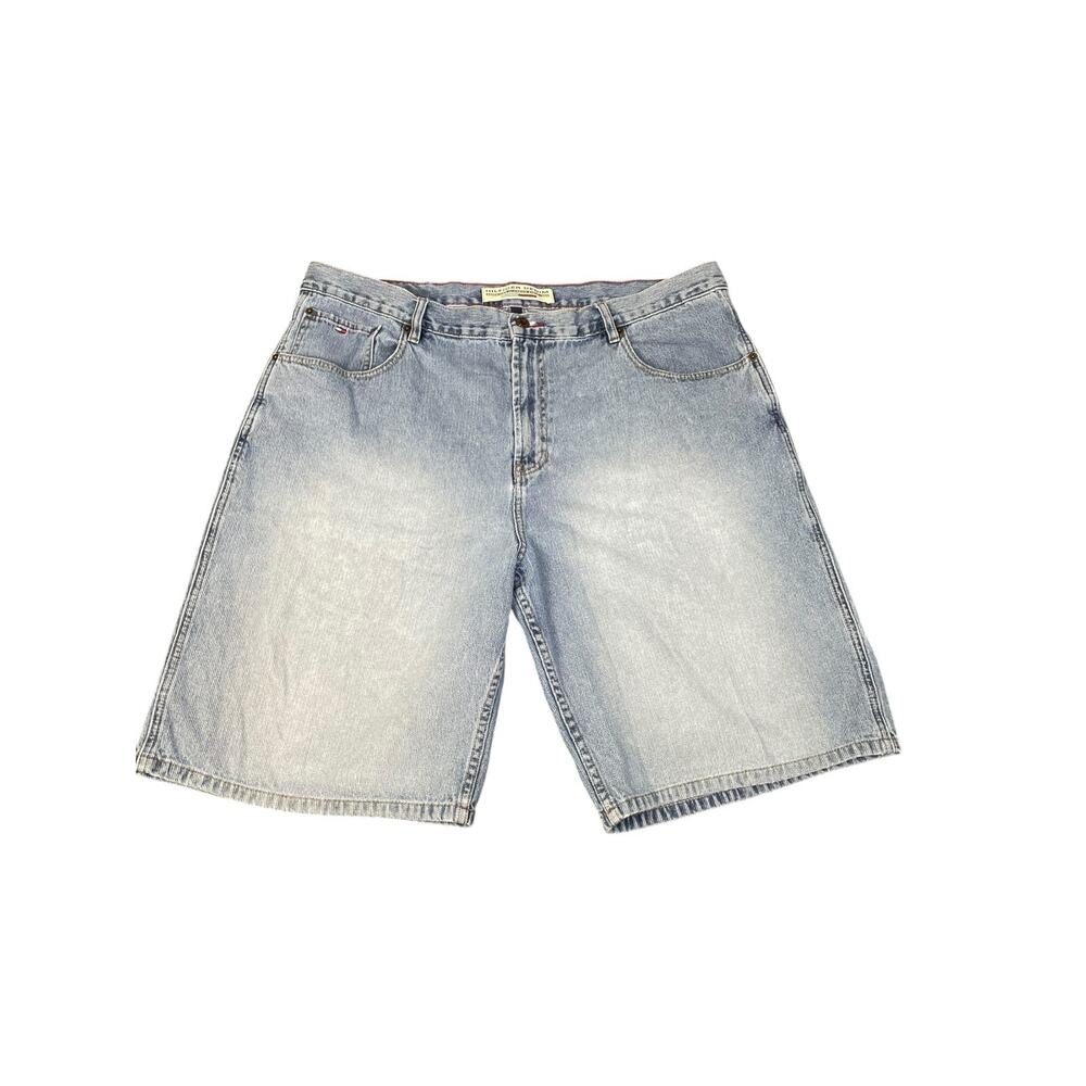 Vintage Tommy Hilfiger Men’s Y2K Faded Cotton Flat Front Shorts Size-40